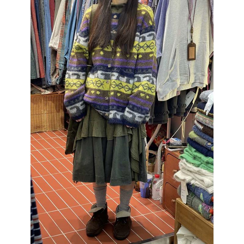 上喜日系复古提花毛衣女2026新款