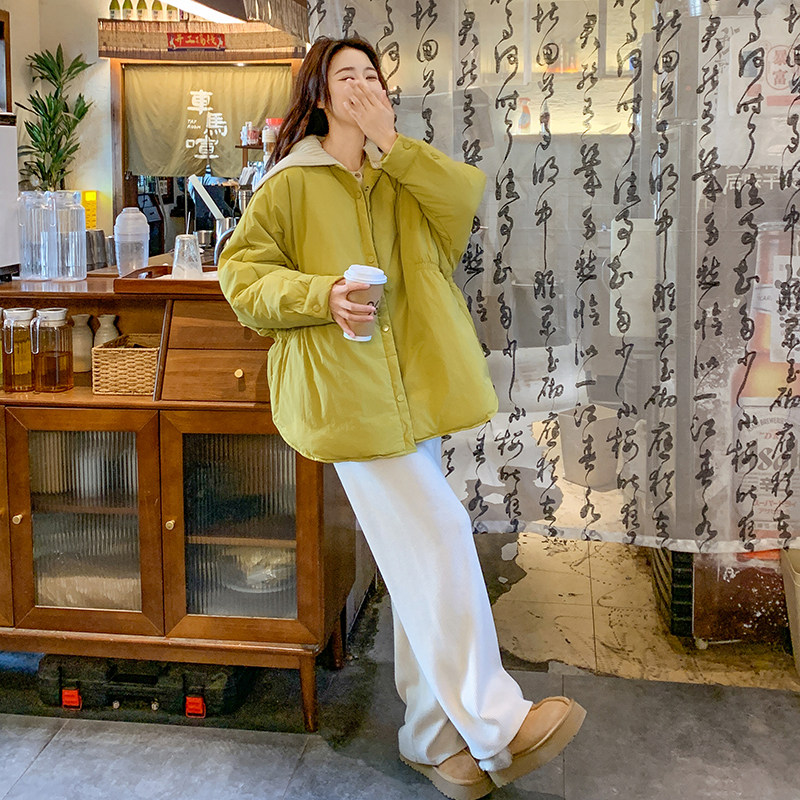 姜黄色针织领现货50白鸭绒冬保暖羽绒服ZB237-6620-P300-K458,女装羽绒服,浙宝237