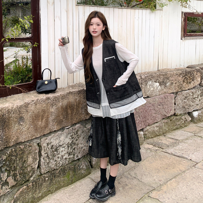 现货已出2026气质轻熟搭配牛仔背心四件套ZB237-2613-P215-K348，女装套装/套裙，浙宝237