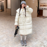 大翻领佩戴蝴蝶发夹现货25冬50鸭绒长羽绒ZB237-6668-P315-K478，女装羽绒服，浙宝237