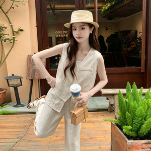 现货已出重工2653韩系麻料套装两件套RF2C518-2653-P185-K298图片