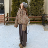 爆拼格子戴帽现货25冬50鸭绒羽绒短款ZB237-2527-P270-K399，女装羽绒服，浙宝237