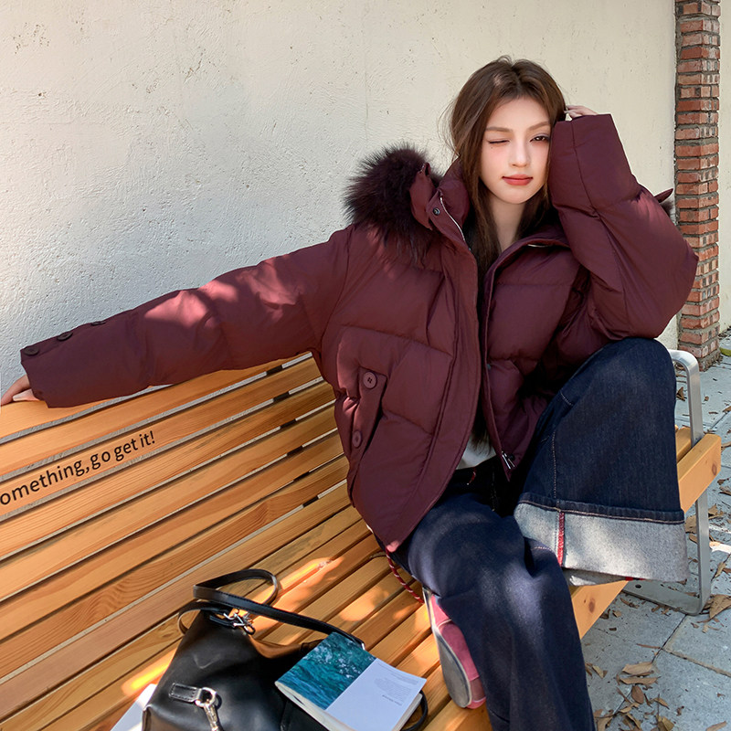 现货90白鸭绒24冬保暖带真狐狸毛设计羽绒服ZB237-6689-p400-k589,女装羽绒服,浙宝237