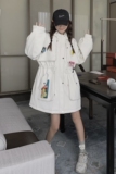 高级感白色连帽工装风衣外套女春秋2025年新款韩版宽松休闲大衣潮，女装风衣，浙宝237