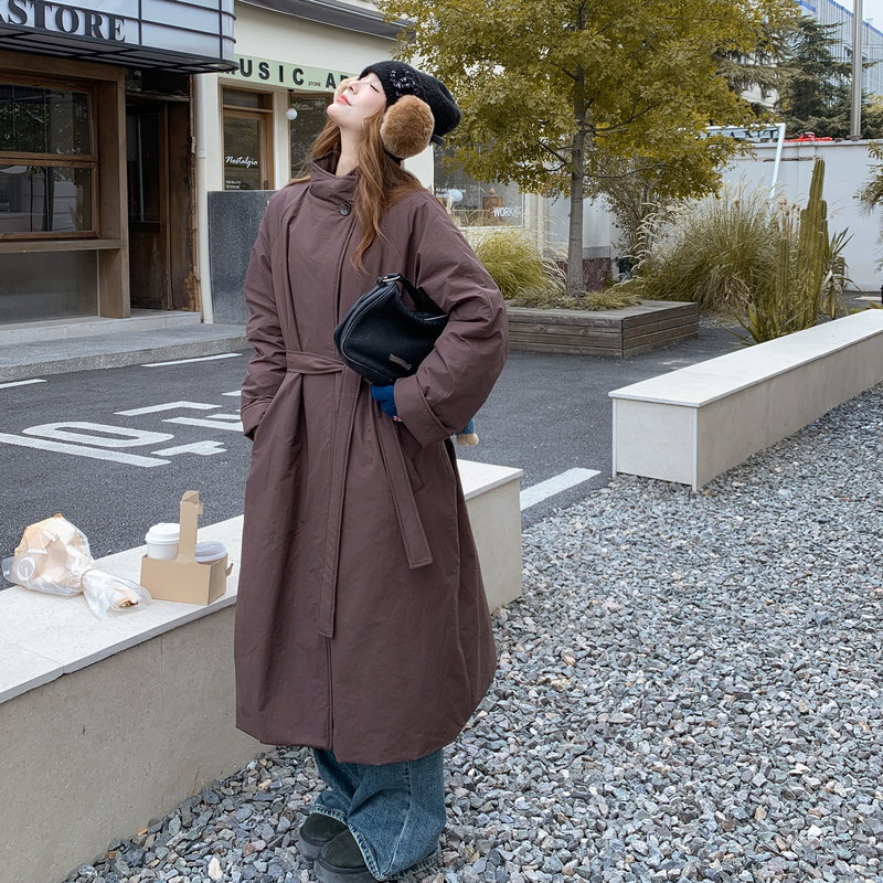 爆东大门宽松一颗扣25冬50鹅绒长款羽绒ZB237-2809-p430-k648，女装羽绒服，浙宝237