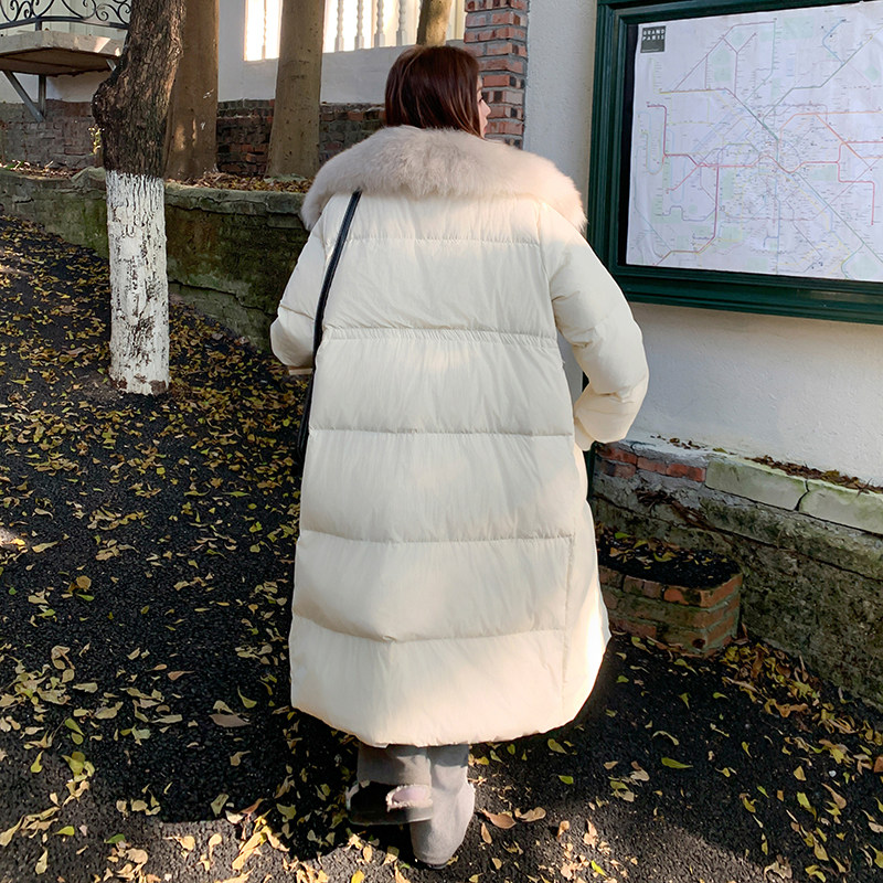 现50白鸭绒24冬季保暖带真狐狸毛长款羽绒服ZB237-6693-p380-k569,女装羽绒服,浙宝237