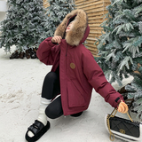 现工装50白鸭绒24冬保暖带真毛领设计羽绒服ZB237-6692-p325-k488，女装羽绒服，浙宝237