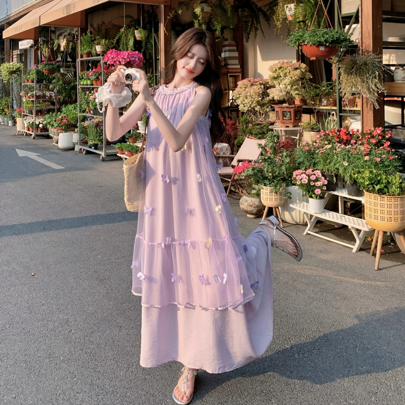 现货已出紫色26韩系仙气儿立体花朵连衣裙RF2C518-2665-P155-K248,商品下架区,浙宝237