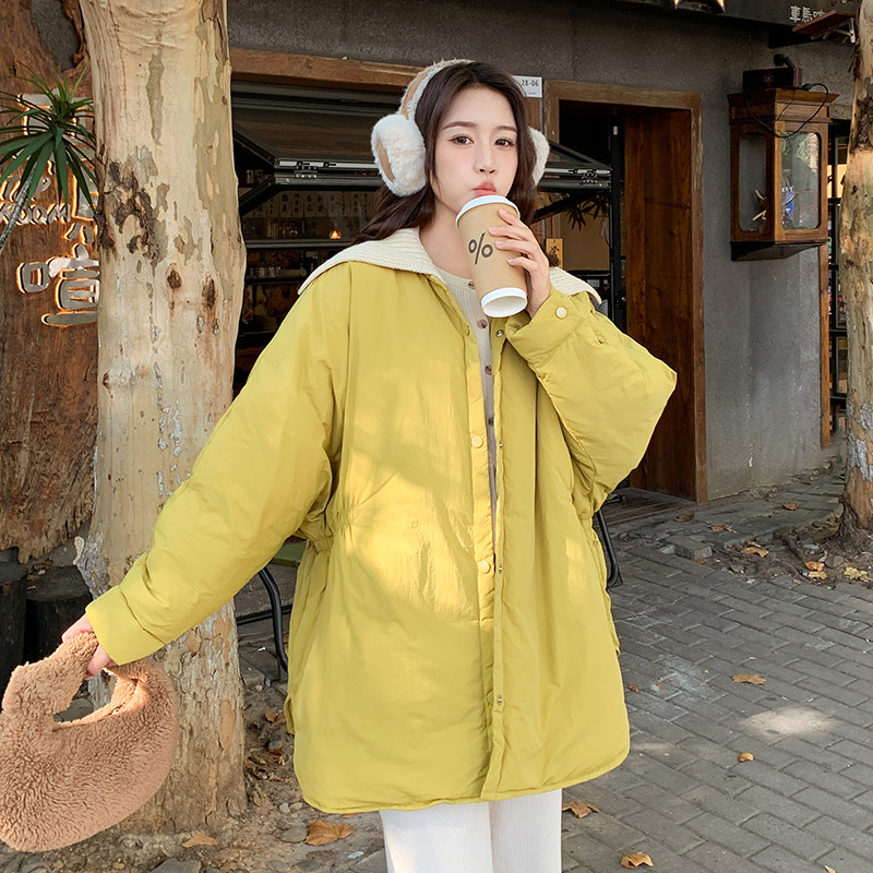 姜黄色针织领现货50白鸭绒冬保暖羽绒服ZB237-6620-P300-K458,女装羽绒服,浙宝237