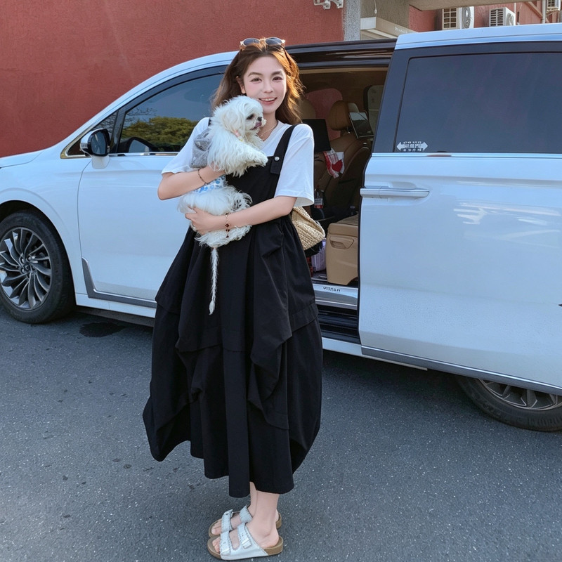 现货已出2026韩系宽松三色背带裙RF2C518-2672-P140-K228，女装套装/套裙，浙宝237