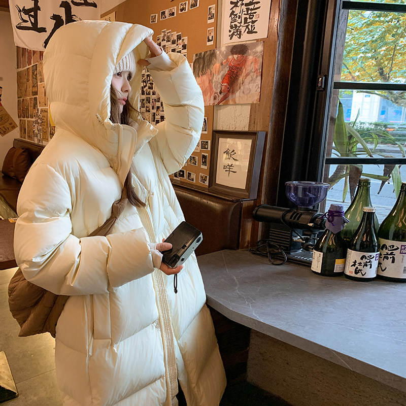 大货25冬学院白黑TIEBI暖鹅绒带帽长款羽绒ZB237-6682-P485-K729,女装羽绒服,浙宝237