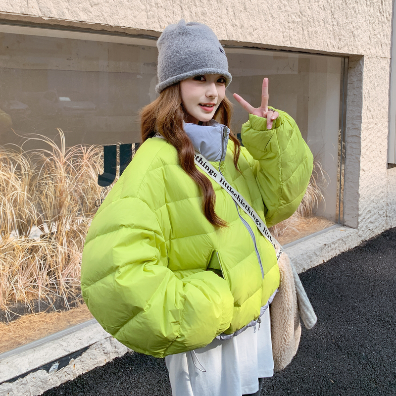 爆双色两面穿韩版立领25冬50鸭绒羽绒短款ZB237-2567-p245-k368，女装羽绒服，浙宝237