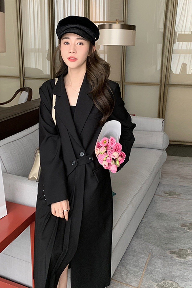 现货新款韩版2023春秋西装连衣裙ZB237-w882-P135-k198,女装连衣裙,浙宝237