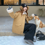 爆50白鸭绒羊羔毛拼接一手长25冬羽绒外套ZB237-2805-P300-K459，女装羽绒服，浙宝237