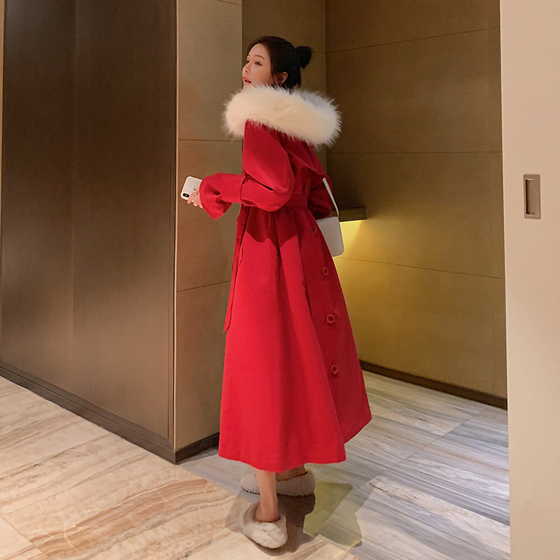 已出现货女红色喜庆2025冬季派克中长款棉服ZB237-8831-P185-K288，女装棉衣/棉服，浙宝237