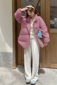 现货50白鸭绒带真狐狸毛毛领短款外套羽绒服ZB237-8861-P275-K399图片