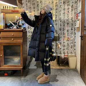 银标六格25冬学院白黑TIEBI暖鹅绒带帽羽绒ZB237-6619-p400-k599图片