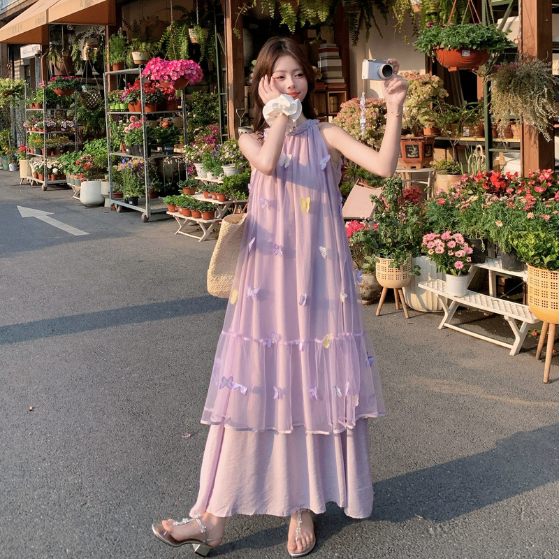 现货已出紫色26韩系仙气儿立体花朵连衣裙RF2C518-2665-P155-K248,商品下架区,浙宝237