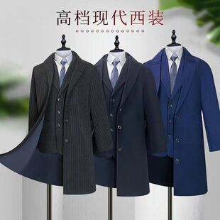 寿衣西服现代装 寿衣厂家批发殡葬白事用品送老衣高档毛呢西服中山