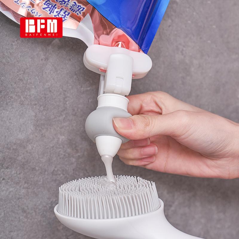 日式替换液控量挤压器袋装沐浴露洗发水补充装分装悬挂导液泵头器