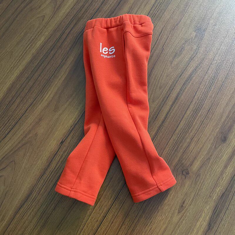 男童女童加绒长裤小中童纯棉薄绒皮筋腰带针织休闲裤秋冬款1-3岁