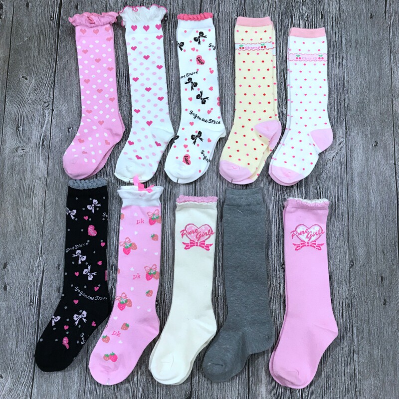 儿童袜子女童纯棉透气花边可爱图案中长筒袜童袜春秋款在类目 童装/婴儿装/亲子装, 儿童袜子(0-16岁)中 - 来自Buy2taobao.com提供专业的淘宝代购服务