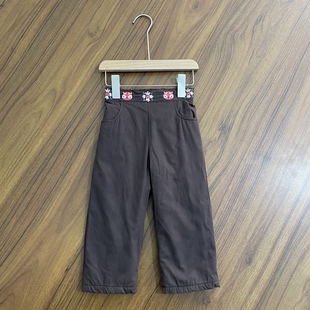 秋冬款 棉布丝棉夹棉松紧腰百搭长裤 小童婴幼儿款 女童原单棉裤