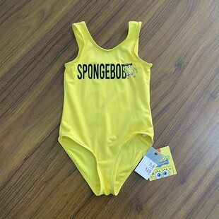 包邮 夏款 卡通图案三角连体泳装 女童连体泳衣中大童圆领无袖