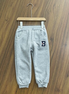 男童加绒长裤小童松紧弹力腰休闲百搭束脚运动卫裤春秋冬款
