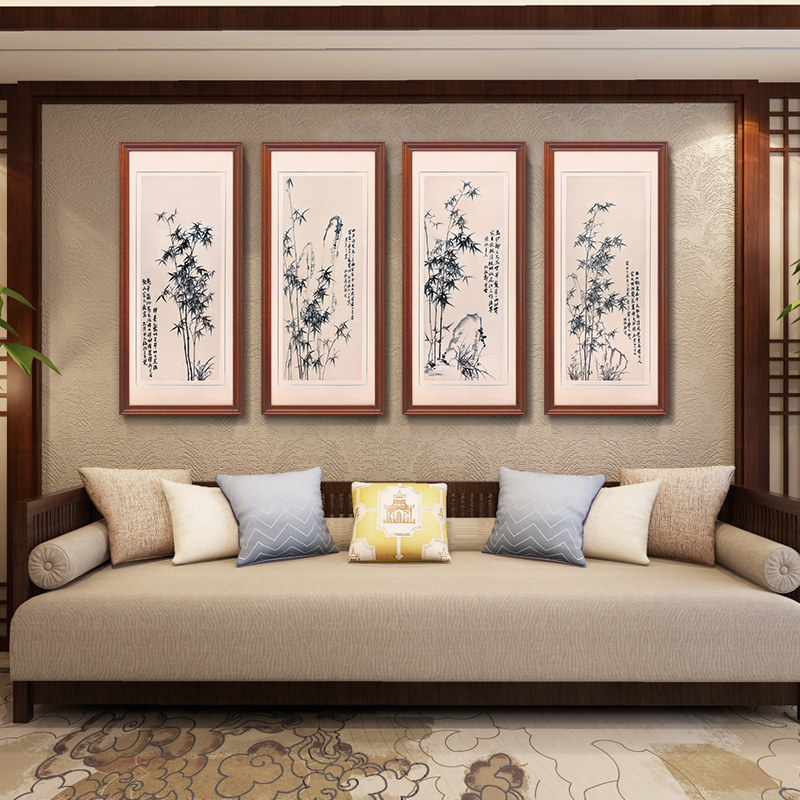 苏绣成品挂画刺绣手工现代简约装饰画书房挂画字画中国风禅意客厅