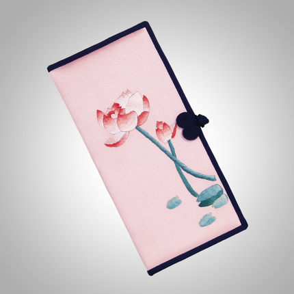 江南绣庄 中国风苏绣成品钱包民族特色刺绣手工艺老外礼品