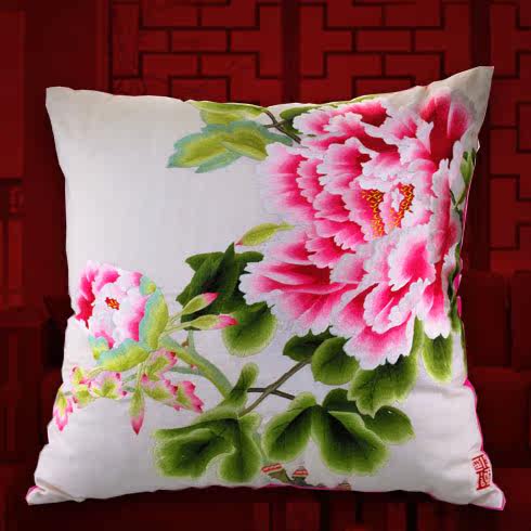 江南绣庄手工苏绣中式刺绣绣花抱枕红木靠垫沙发垫礼品新品