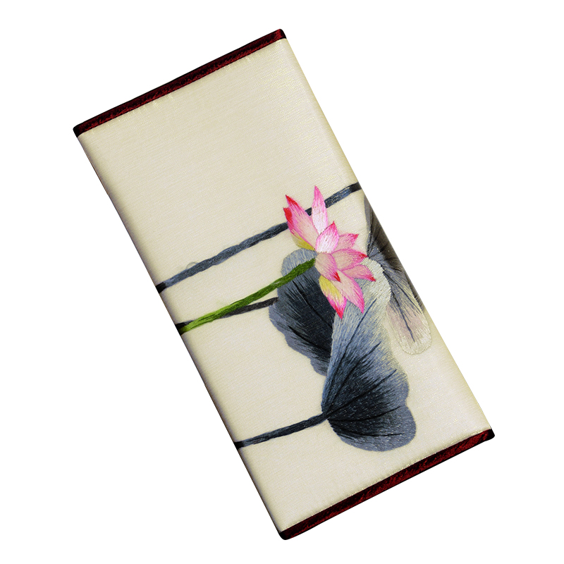 钱包女小清新搭扣三折多功能刺绣包中国特色礼物送老外出国小礼品