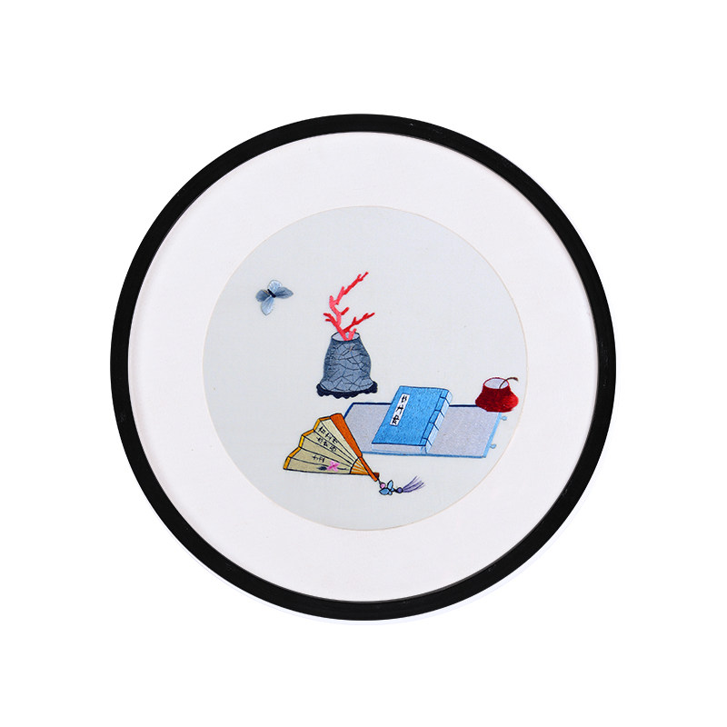 客厅装饰画现代简约圆形挂画中式墙画装饰小清新壁画三联组合画