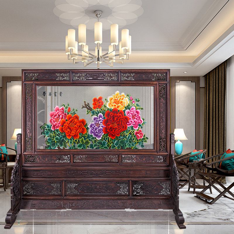 开张大吉礼品开业礼物大摆件苏绣成品苏秀手工刺绣双面绣落地屏风