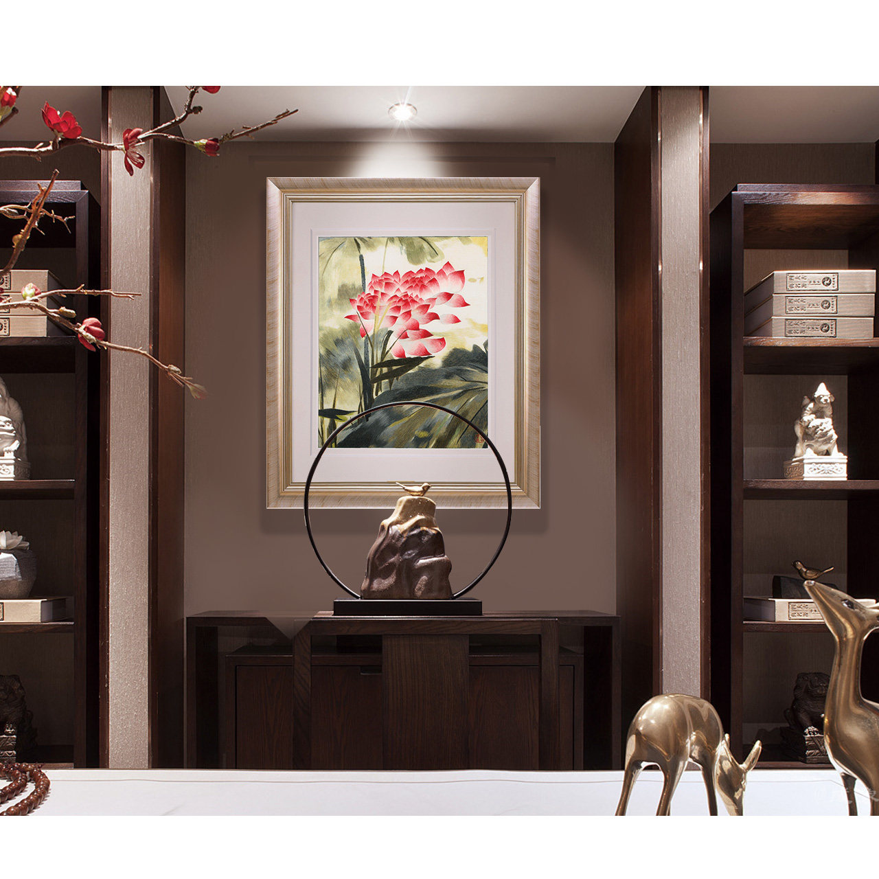 江南绣庄中式挂画新中式客厅中国风餐厅画装饰现代简约饭厅单幅