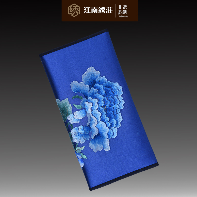 钱包女2018新款长款女式多功能折叠苏州刺绣苏绣包中国风小礼物