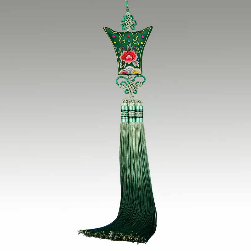 出入平安汽车挂件流苏挂饰中国特绣礼品送老外中国风苏绣刺绣手工