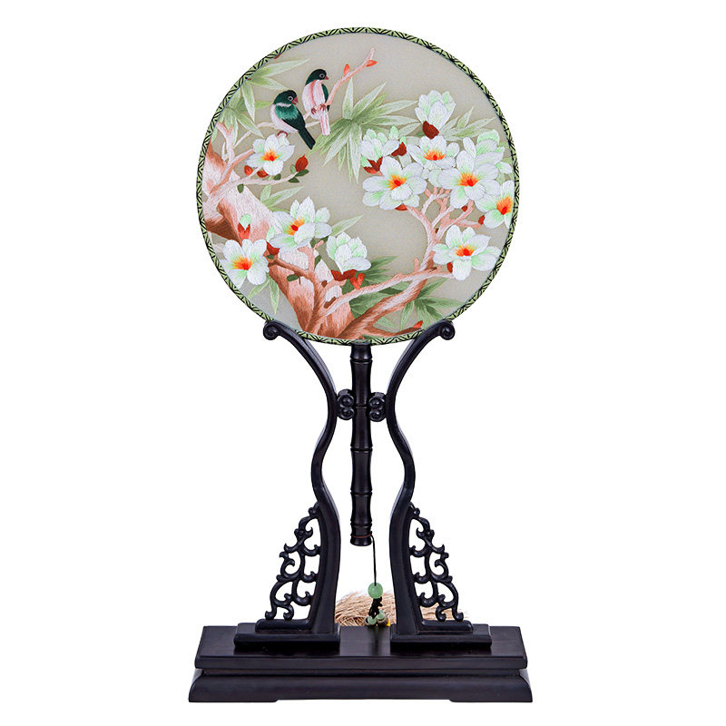 古风扇子中国风双面绣刺绣宫廷团扇女流苏绣花圆扇中国特色小礼品