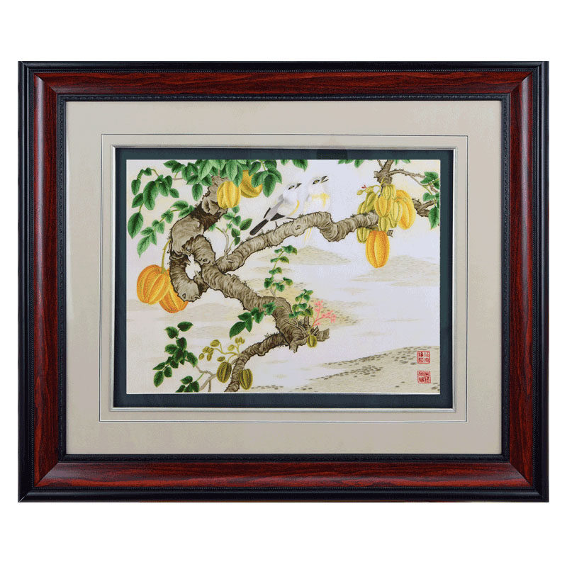 艺术画挂画客厅餐厅个性创意玄关壁画卧室墙画手工刺绣花鸟装饰画