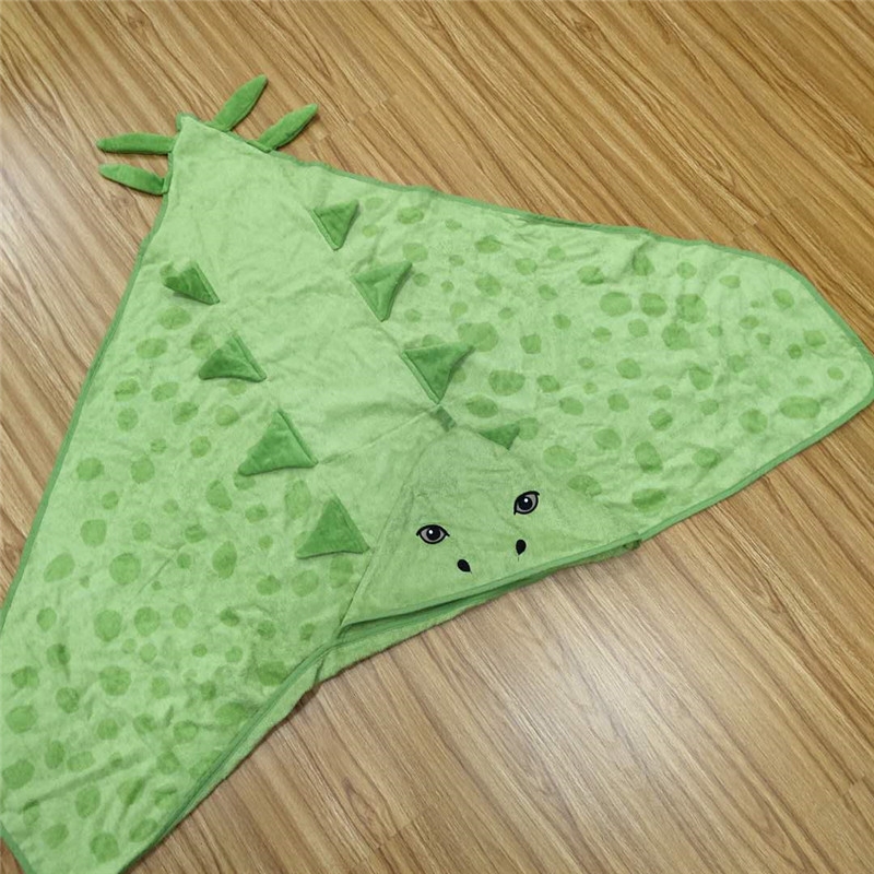 外贸纯棉卡通带帽披风可穿浴巾