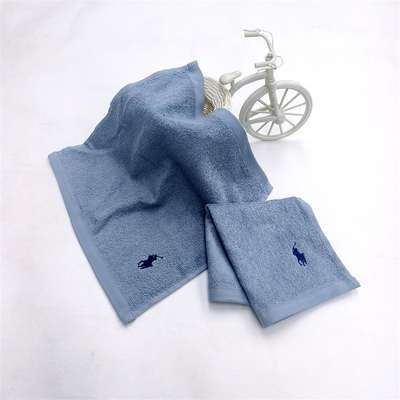 方巾吸水纯棉素色刺绣男洗脸面巾吸汗速干手绢家用厨房擦手巾全棉