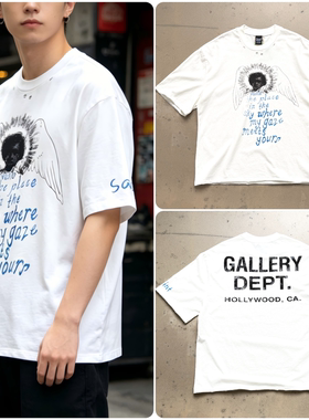 Cityboy日系GALLERY DEPT做旧印花T恤男2026夏季新款宽松短袖上衣
