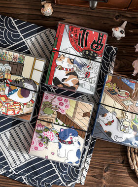 水彩绘本山猫物语M5水彩纸内页彩铅手绘插画手账本活动页夹笔记本