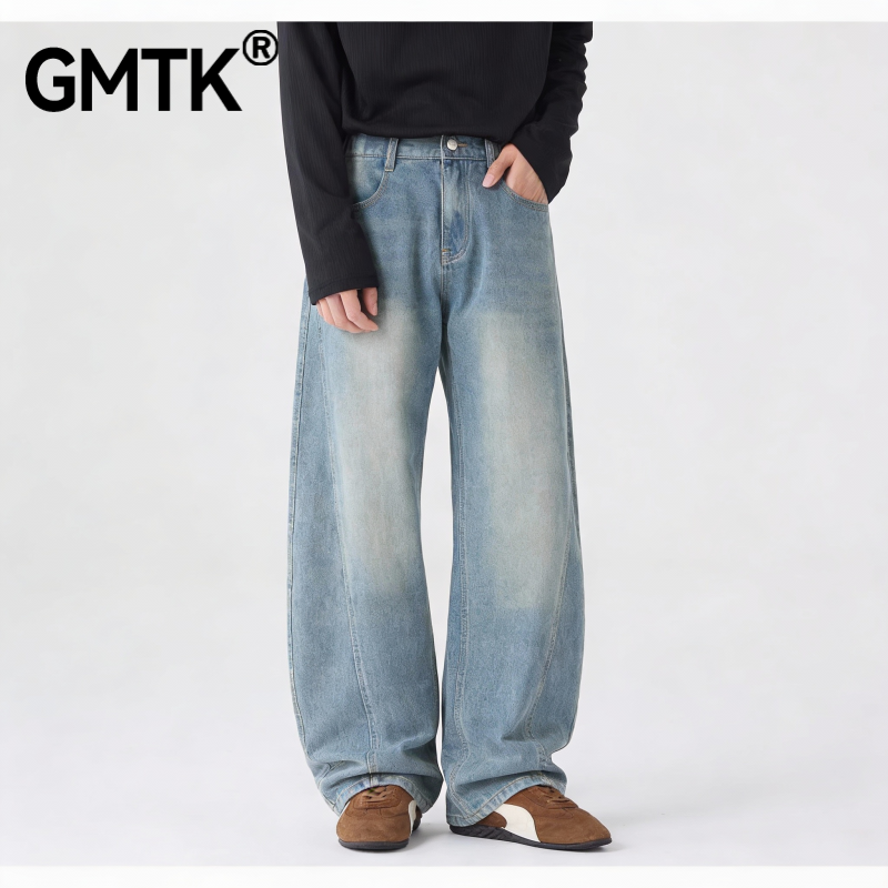 GMTK 秋冬季美式高街复古休闲牛仔裤cleanfit宽松直筒阔腿裤,男装,牛仔裤,淘宝优惠券,粉丝福利购,淘宝优惠卷