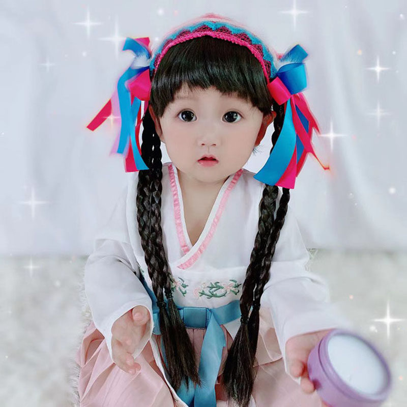 秋冬季汉服假发婴儿唐装周岁公主