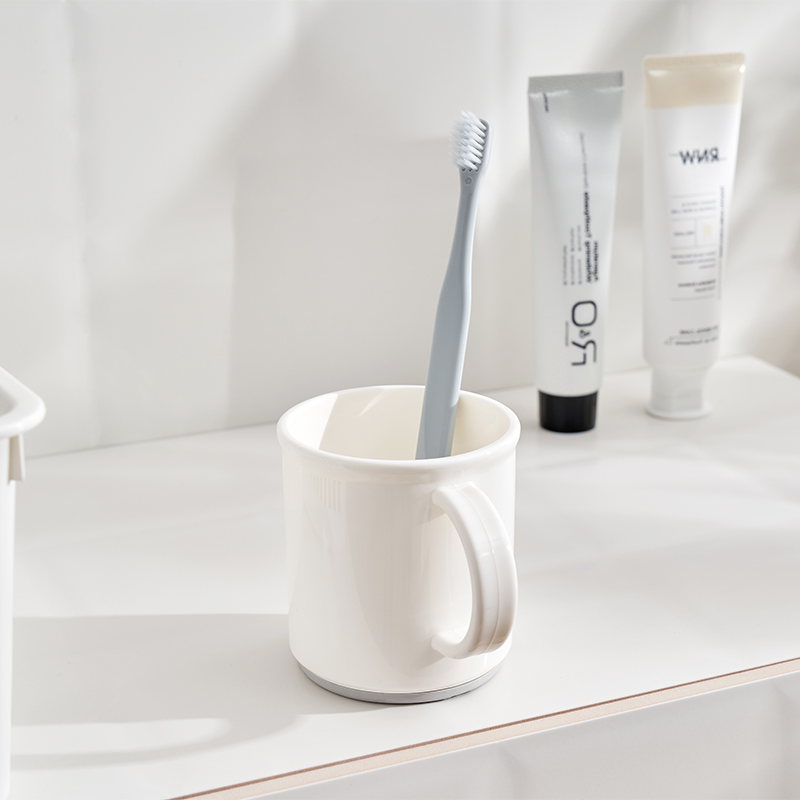 日式漱口杯带手柄塑料刷牙杯口杯简约牙刷杯子白色情侣牙缸洗漱杯