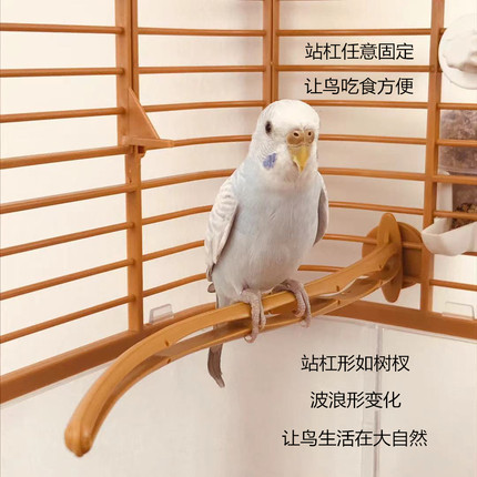 鸟站棍虎皮鹦鹉塑料防水鸟站棒鸟笼配件通用鸟笼站杠鹦鹉站桥跳桥