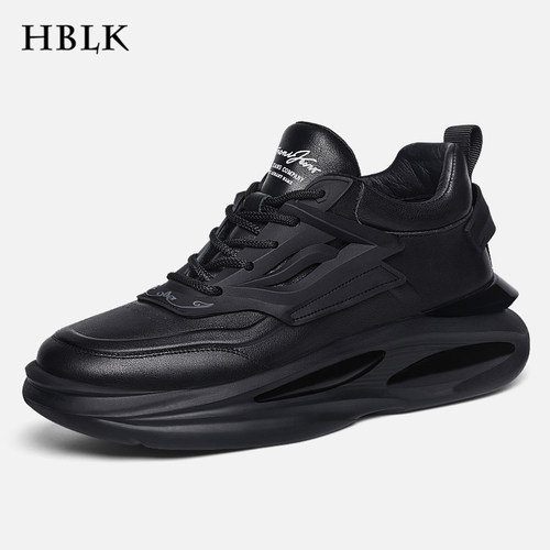 HBLK品牌男鞋真皮厚底增高运动鞋
