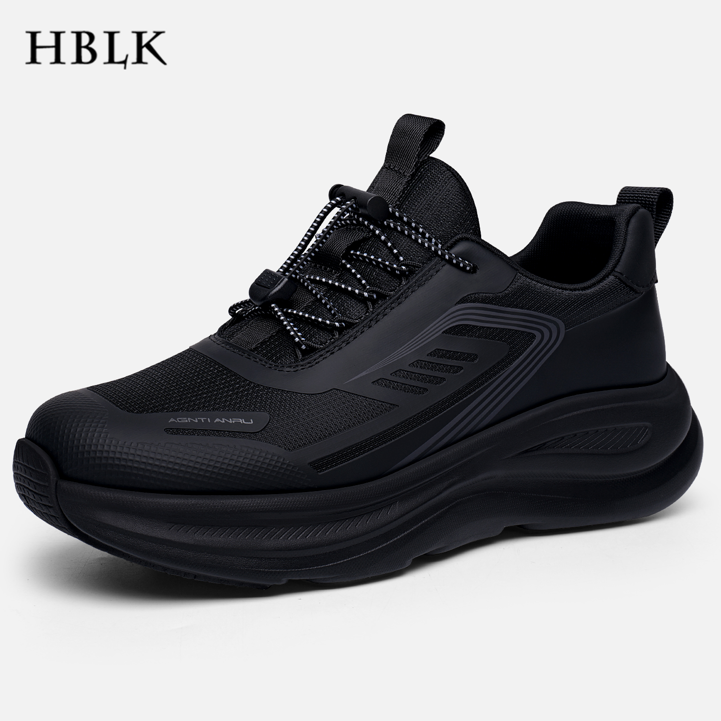 男鞋冬季2025新款潮流百搭运动鞋子男士软厚底轻便防臭黑色休闲鞋